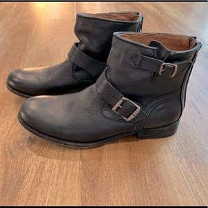 Frye Tyler Engineer Leather Boot Black Size 8.5